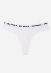 Białe Majtki Typu Stringi z Bawełną i Napisami Veza. Białe majtki damskie Born2be, z bawełny. Za 7.99 zł.