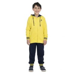 Bluza z bawełna z kaptur na co dzień na siłownię. Żółte bluzy damskie LEONE 1947 APPAREL, bez wzorów, z bawełny, sportowe, bez ramiączek, bez kaptura. W wyprzedaży za 162.09 zł.