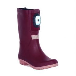 Kalosze turystyczne damskie Regatta Fairweather Shine z oświetleniem. Brązowe kalosze damskie Regatta, bez wzorów, bez zapięcia. W wyprzedaży za 189.00 zł.