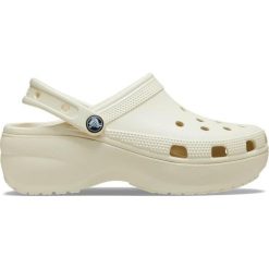Klapki damskie Crocs CLASSIC PLATFORM CLOG. Brązowe klapki damskie Crocs, bez wzorów, bez obcasa, bez zapięcia. Za 188.49 zł.