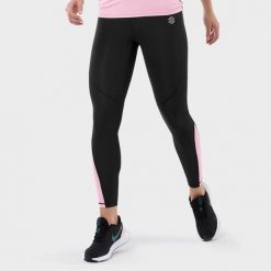 Kobieta Fitness Legginsy sportowe ze średnim stanem Air Pro SIROKO Czarny. Czarne legginsy damskie SIROKO, bez wzorów. Za 122.95 zł.