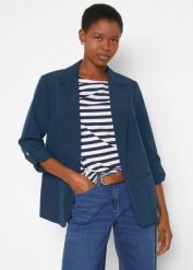 Żakiet oversize. Czarne marynarki i żakiety damskie bonprix, bez wzorów, klasyczne, bez kołnierzyka, bez ramiączek. Za 169.99 zł.