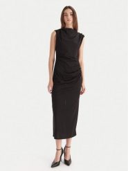 Marella Sukienka koktajlowa Scuola 2523626011 Czarny Slim Fit. Czarne sukienki damskie Marella, xl, bez wzorów, z wiskozy, wizytowe, bez kołnierzyka, bez ramiączek. Za 1,019.00 zł.