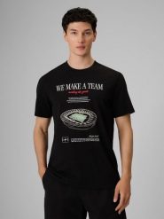 4F T-shirt regular z nadrukiem męski - czarny XXL. Czarne t-shirty męskie 4F, m, bez wzorów, z bawełny, bez kołnierzyka, bez ramiączek. Za 79.99 zł.