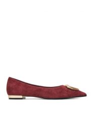 Eva Minge Baleriny EO-ELLA-1750-1-2 Bordowy. Czerwone balerinki damskie Eva Minge, bez wzorów, ze skóry, bez obcasa, bez zapięcia. Za 239.99 zł.