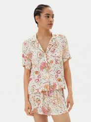 Hunkemöller Koszulka piżamowa 302113 Kolorowy Regular Fit. Koszule nocne damskie Hunkemöller, bez wzorów, z wiskozy, bez ramiączek. Za 89.99 zł.