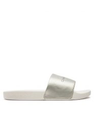 Calvin Klein Jeans Klapki Slide Ny Pearl YW0YW01243 Niebieski. Niebieskie klapki damskie Calvin Klein Jeans, bez wzorów, z jeansu, bez obcasa, bez zapięcia. Za 219.99 zł.
