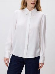 Wiskozowa koszula - biały. Białe koszule damskie Reserved, l, bez wzorów, z wiskozy, bez kołnierzyka, bez ramiączek. Za 119.99 zł.