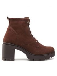 Lasocki Trzewiki OCE-VALMA-02 Brązowy. Brązowe botki damskie Lasocki, bez wzorów, z nubiku, bez obcasa, na słupku, bez zapięcia. Za 166.99 zł.