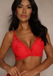 Czerwony Biustonosz Zdobiony Koronką i Kokardami Morgavia. Czerwone biustonosze Renee, z aplikacjami, z koronki. Za 34.99 zł.