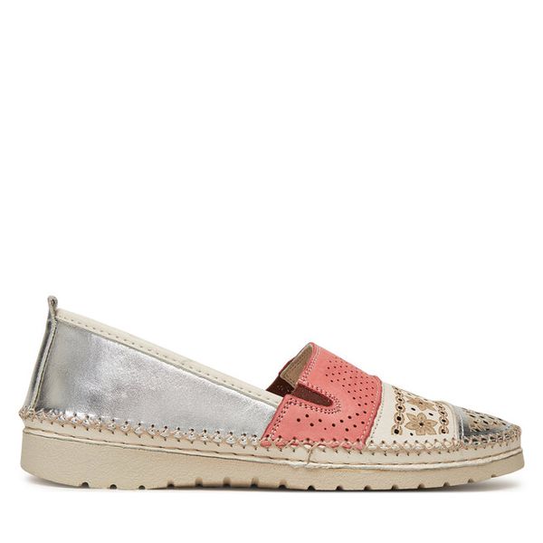 Półbuty Manitu. Białe półbuty damskie Manitu, bez wzorów, bez obcasa, na płaskiej podeszwie, bez zapięcia. Za 229.99 zł.