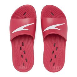 Klapki basenowe damskie Speedo Slide. Białe klapki damskie Speedo, bez wzorów, sportowe, bez obcasa, bez zapięcia. Za 79.99 zł.