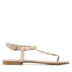 Sandały DeeZee. Brązowe sandały damskie DeeZee, bez wzorów, bez obcasa, na płaskiej podeszwie, bez zapięcia. Za 89.99 zł.