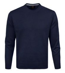 Wełniany Sweter, Okrągły Dekolt (U-Neck) - Pako Jeans - Granatowy. Niebieskie swetry męskie Pako Jeans, l, bez wzorów, z jeansu, biznesowe, bez kołnierzyka, bez ramiączek. Za 169.00 zł.
