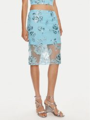 ROTATE Spódnica ołówkowa Dula 1125722963 Niebieski Slim Fit. Niebieskie spódnice damskie ROTATE, bez wzorów, z syntetyku, ołówkowe. Za 659.99 zł.