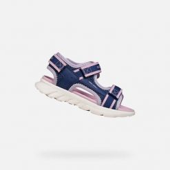 Sandały GEOX J SANDAL AIRADYUM GI Niebieski. Czerwone sandały damskie Geox, bez wzorów, z syntetyku, bez obcasa, bez zapięcia. Za 203.99 zł.