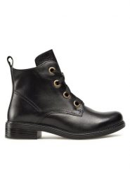 Lasocki Trzewiki RST-TULIA-23 Czarny. Czarne botki damskie Lasocki, bez wzorów, ze skóry, bez obcasa, na płaskiej podeszwie, bez zapięcia. Za 159.99 zł.