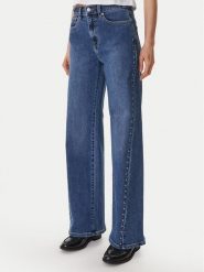 DKNY Jeansy DJ6M4228 Niebieski Wide Leg. Niebieskie jeansy damskie DKNY, bez wzorów, z bawełny. Za 629.99 zł.