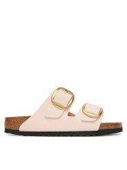 Birkenstock Klapki Arizona Big Buckle 1031566 Różowy. Czerwone klapki damskie Birkenstock, bez wzorów, ze skóry, bez obcasa, bez zapięcia. Za 539.99 zł.