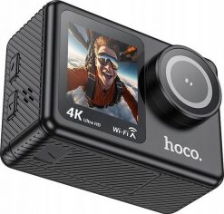 Kamera Hoco HOCO kamera sportowa z dwoma wyświetlaczami 1,3" + 2" 4K/30fps DV101 czarna. Kamery sportowe Hoco. Za 142.63 zł.