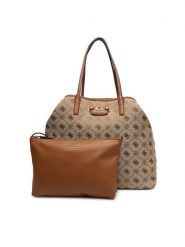 Guess Torebka Neda HWJP96 54240 Beżowy. Brązowe shopperki damskie Guess, z aplikacjami, z materiału, bez dodatków. Za 489.99 zł.