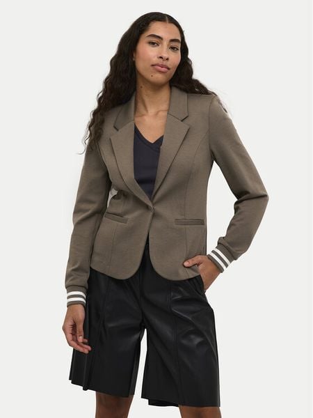 Kaffe Marynarka Kinnie 10550800 Brązowy Regular Fit. Brązowe marynarki i żakiety damskie Kaffe, bez wzorów, z syntetyku, bez kołnierzyka, bez ramiączek. Za 249.99 zł.