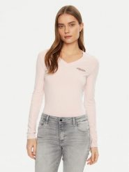 Guess Jeans Bluzka W4YI21 J1314 Różowy Regular Fit. Czerwone bluzki damskie Guess Jeans, xl, z aplikacjami, z bawełny, bez kołnierzyka, bez ramiączek. Za 99.99 zł.