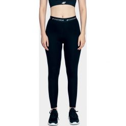 Legginsy damskie. Czarne legginsy damskie 4F, bez wzorów, z dzianiny. Za 79.99 zł.