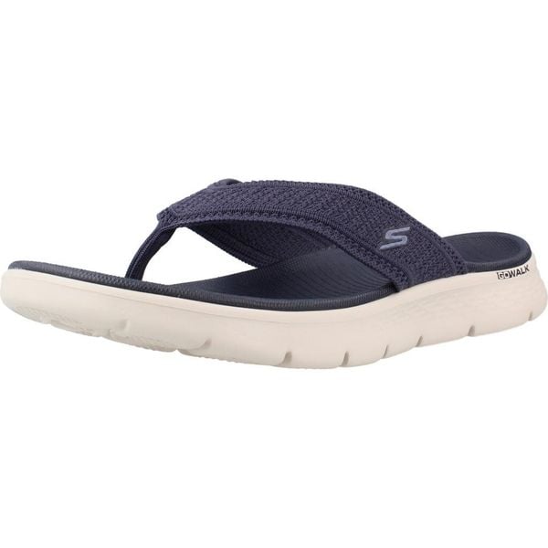 Sandały SKECHERS GO WALK FLEX Niebieski. Niebieskie sandały damskie Skechers, bez wzorów, z materiału, bez obcasa, bez zapięcia. Za 217.94 zł.