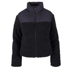Krótka Ocieplana Kurtka Damska Sherpa. Czarne kurtki sportowe damskie Urban Classics, xl, bez wzorów, z puchu, bez ramiączek, bez kaptura, trekkingowe. Za 286.99 zł.