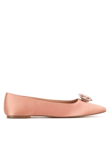 DeeZee Baleriny R24SS04000 Beżowy. Brązowe balerinki damskie DeeZee, bez wzorów, z materiału, bez obcasa, bez zapięcia. Za 79.99 zł.