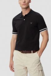 GUESS Czarny męski t-shirt polo Lyle, Rozmiar M. Czarne koszulki sportowe męskie Guess, m, z aplikacjami, bez ramiączek. Za 379.99 zł.