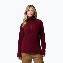 Bluza polarowa damska Columbia Glacial IV 1/2 Zip. Czerwone bluzy damskie Columbia, bez wzorów, z polaru, sportowe, bez ramiączek, bez kaptura. Za 139.99 zł.