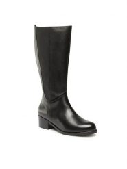 Go Soft Kozaki RST-AUGUSTA-11A Czarny. Czarne kozaki damskie GO SOFT, bez wzorów, ze skóry, bez obcasa, na słupku, bez zapięcia. Za 379.99 zł.