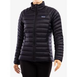 Kurtka puchowa damska Patagonia Down Sweater. Czarne kurtki sportowe damskie Patagonia, m, bez wzorów, z puchu, bez ramiączek, bez kaptura, trekkingowe. Za 969.99 zł.