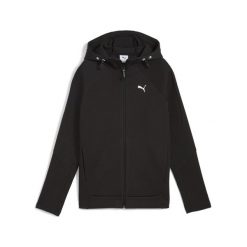 Damska rozpinana bluza z kapturem EVOSTRIPE PUMA Black. Czarne bluzy damskie Puma, xs, bez wzorów, sportowe, bez ramiączek, z kapturem. W wyprzedaży za 154.00 zł.