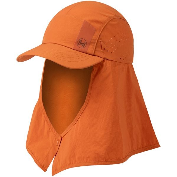 Czapka z daszkiem BUFF DESERT CAP SOLID. Brązowe czapki damskie Buff, bez wzorów, sportowe. Za 193.99 zł.