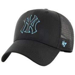 Czapka z daszkiem dla dorosłych MLB New York Yankees Branson MVP Cap. Czarne czapki damskie 47 Brand, bez wzorów, z bawełny, sportowe. Za 148.50 zł.