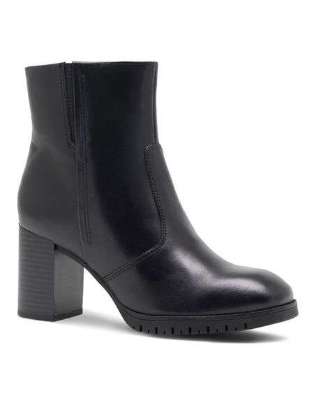 Lasocki Botki WB-GIADA-04M Czarny. Czarne botki damskie Lasocki, bez wzorów, ze skóry, bez obcasa, na słupku, bez zapięcia. Za 279.99 zł.