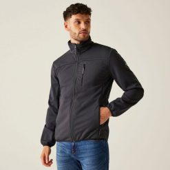 Męska kurtka softshell Romain. Szare kurtki męskie Regatta, m, bez wzorów, z softshellu, bez kaptura. Za 279.99 zł.