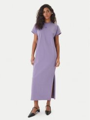 HUGO Sukienka codzienna Nalle_B 50540389 Fioletowy Regular Fit. Fioletowe sukienki damskie Hugo, na co dzień, s, bez wzorów, z bawełny, bez kołnierzyka, bez ramiączek, proste. Za 379.99 zł.