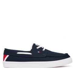 Tenisówki Tommy Hilfiger. Niebieskie trampki męskie Tommy Hilfiger, bez wzorów, bez zapięcia. Za 369.99 zł.