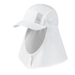 Czapka z nakarcznikiem sahara cap ochrona UVP50. Białe czapki damskie Buff, bez wzorów, z elastanu. Za 207.99 zł.