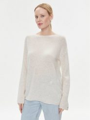 Tommy Hilfiger Sweter WW0WW39890 Écru Relaxed Fit. Swetry nierozpinane damskie Tommy Hilfiger, xs, bez wzorów, z wełny, bez kołnierzyka, bez ramiączek. Za 519.99 zł.