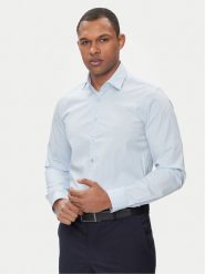 Calvin Klein Koszula Geometric Print K10K112609 Niebieski Slim Fit. Niebieskie koszule męskie Calvin Klein, m, bez wzorów, z bawełny, bez kołnierzyka, bez ramiączek. W wyprzedaży za 299.99 zł.