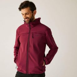Kurtka męska softshell przeciwdeszczowy Ossek. Brązowe kurtki męskie Regatta, m, bez wzorów, z materiału, bez kaptura, trekkingowe. W wyprzedaży za 249.99 zł.