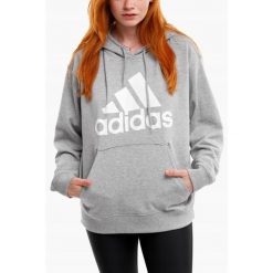 Adidas bluza damska z kapturem dresowa roz.L. Szare bluzy damskie Adidas, l, bez wzorów, z bawełny, bez ramiączek, z kapturem. Za 215.99 zł.