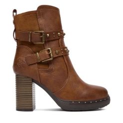 Botki Beverly Hills Polo Club. Brązowe botki damskie Beverly Hills Polo Club, bez wzorów, bez obcasa, na słupku, bez zapięcia. Za 179.99 zł.