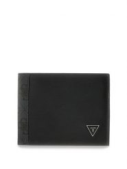 Guess Portfel SMBOMA LEA20 Czarny. Czarne portfele męskie Guess, z aplikacjami, ze skóry. Za 324.99 zł.