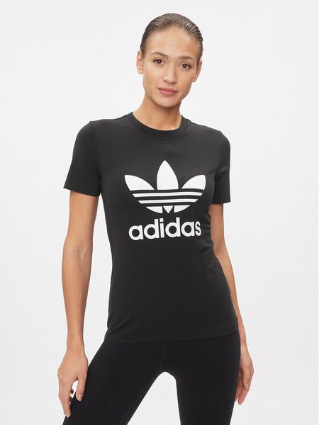 Adidas T-Shirt adicolor Classics Trefoil GN2896 Czarny Standard Fit. Czarne t-shirty damskie Adidas, bez wzorów, z bawełny, bez kołnierzyka, bez ramiączek. Za 99.99 zł.